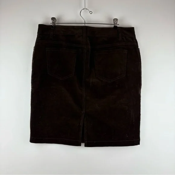 Charter Club Women's Vintage Corduroy Velvet Brown Pencil Skirt 12 Work Classic - Picture 5 of 9